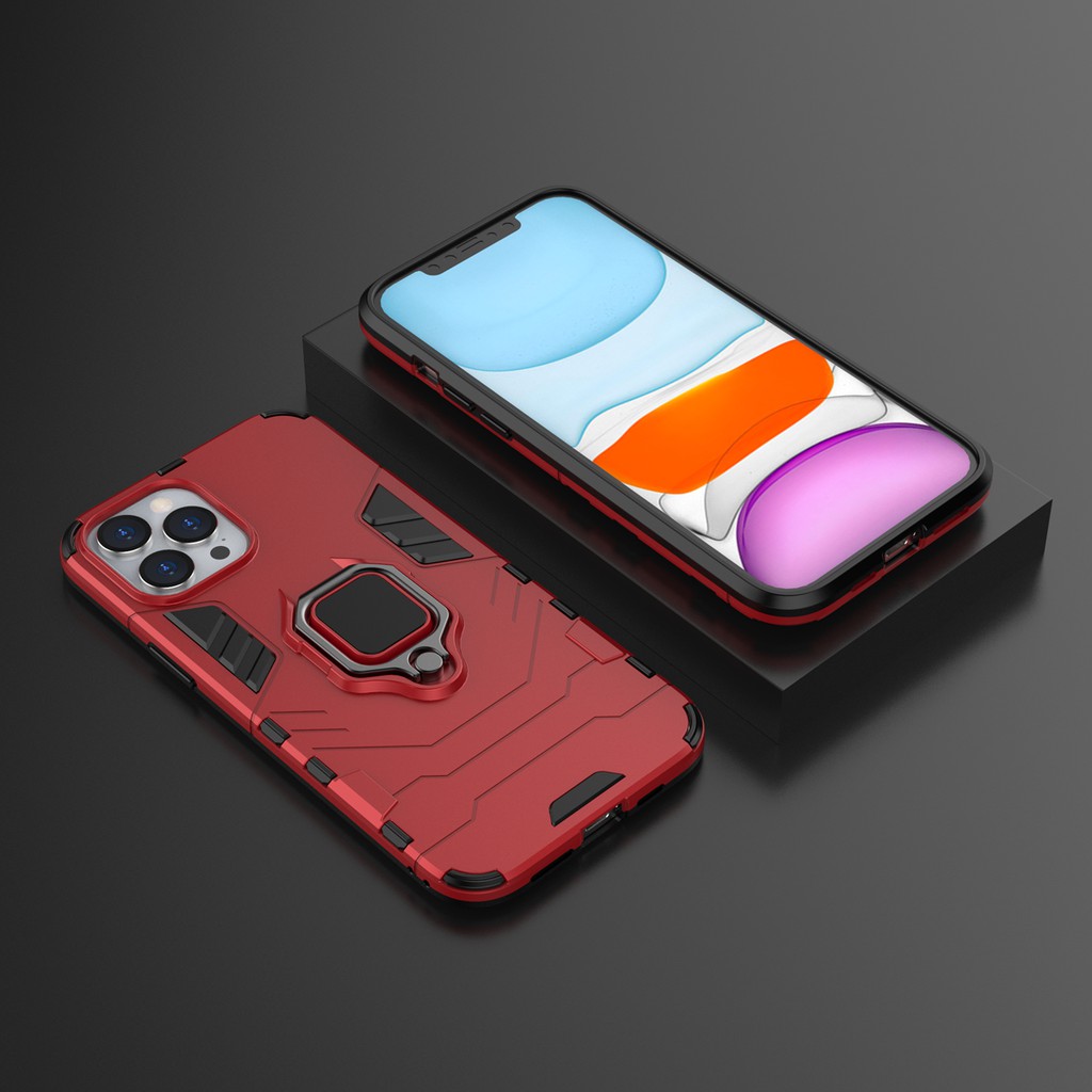 Ốp lưng Iphone 12 Pro Max chống sốc Iron Man Iring giá đỡ mặt lưng nhựa PC viền dẻo