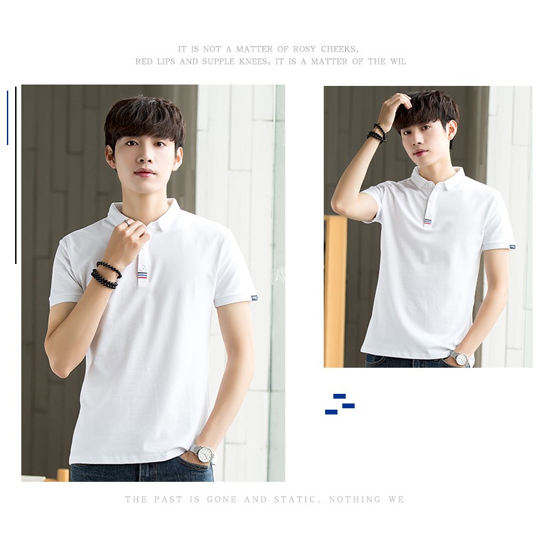 ( Mẫu 2021 ) Áo Polo Cổ Bẻ, Màu Đen Trắng Form Chuẩn Phong Cách Hàn Quốc | BigBuy360 - bigbuy360.vn