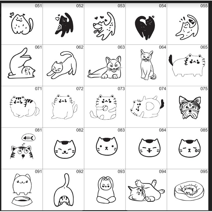 Thẻ tên chó mèo kèm (Mẫu icon khắc thẻ)