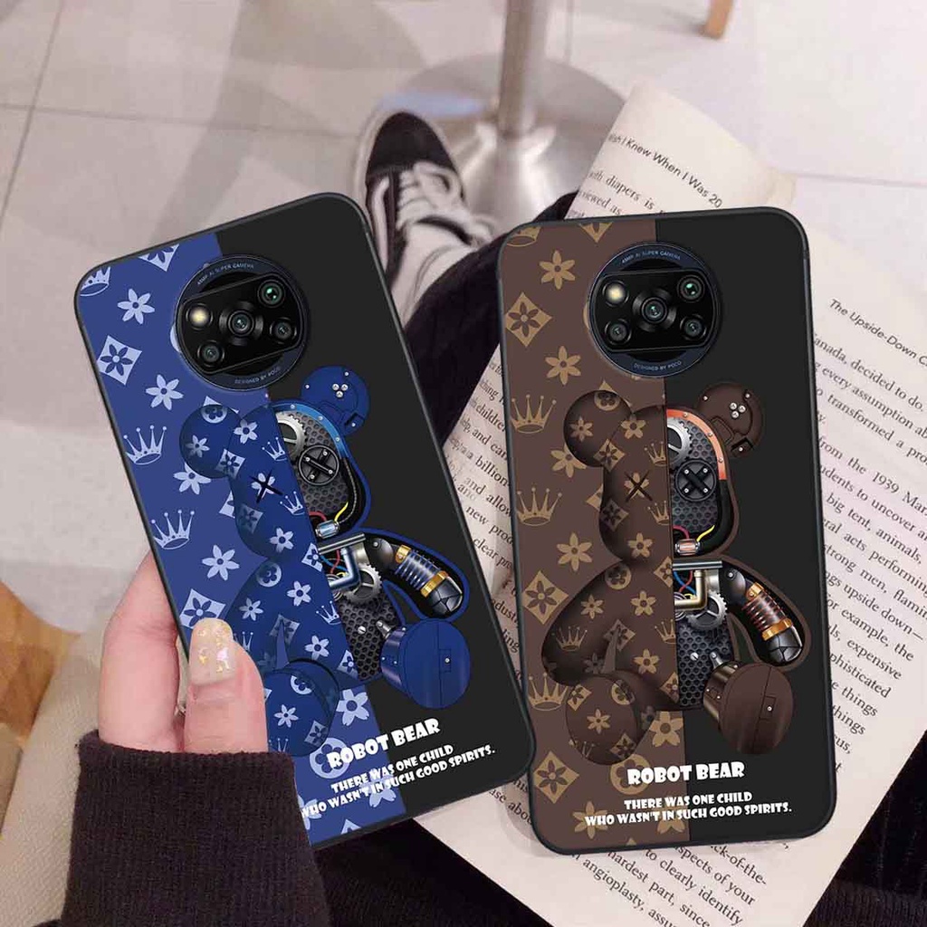 Ốp Xiaomi Poco X3 / Poco X3 Pro bear brick, gấu đáng yêu, dễ thương