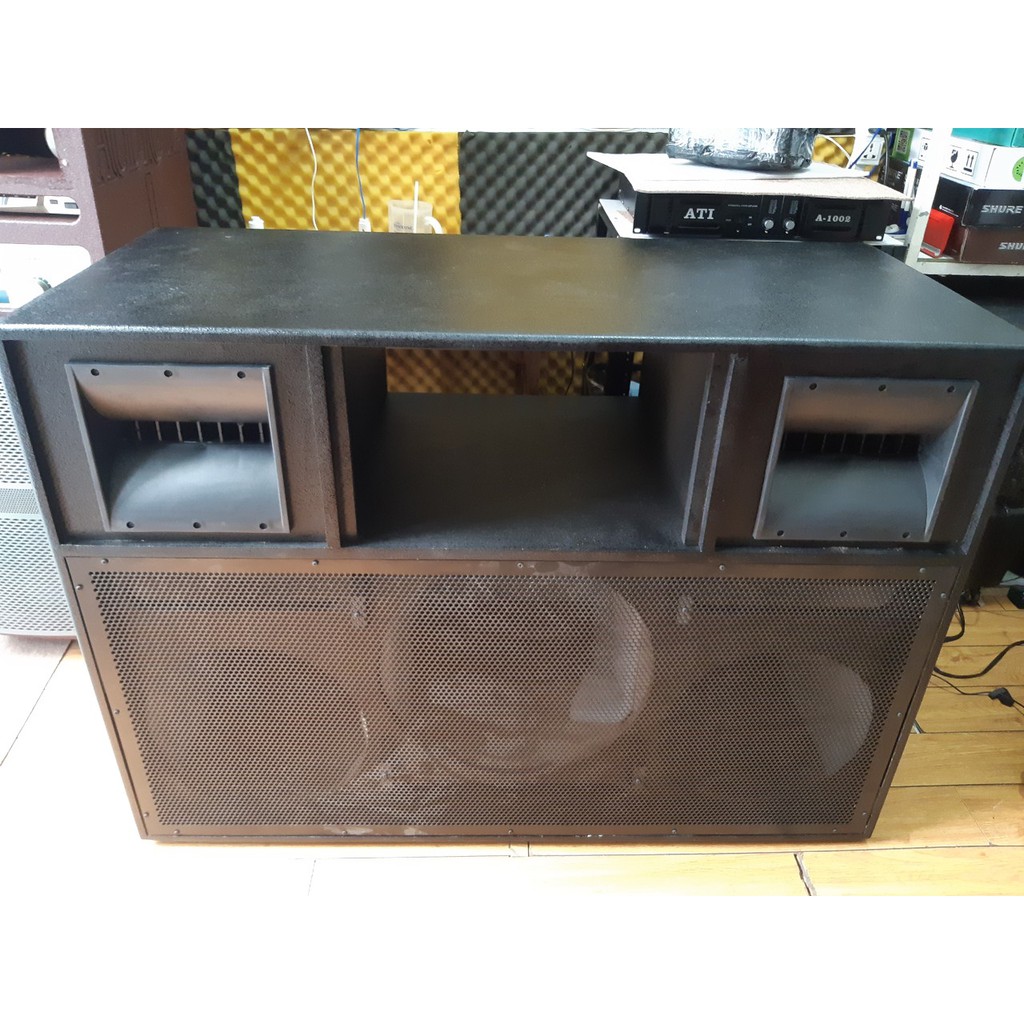 VÁN ÉP-Vỏ thùng loa kéo KHỦNG Bass 4 tấc đôi + 1 Sub 5 tấc . Thiết kế rất độc đáo. Thùng Dày - Gỗ đẹp