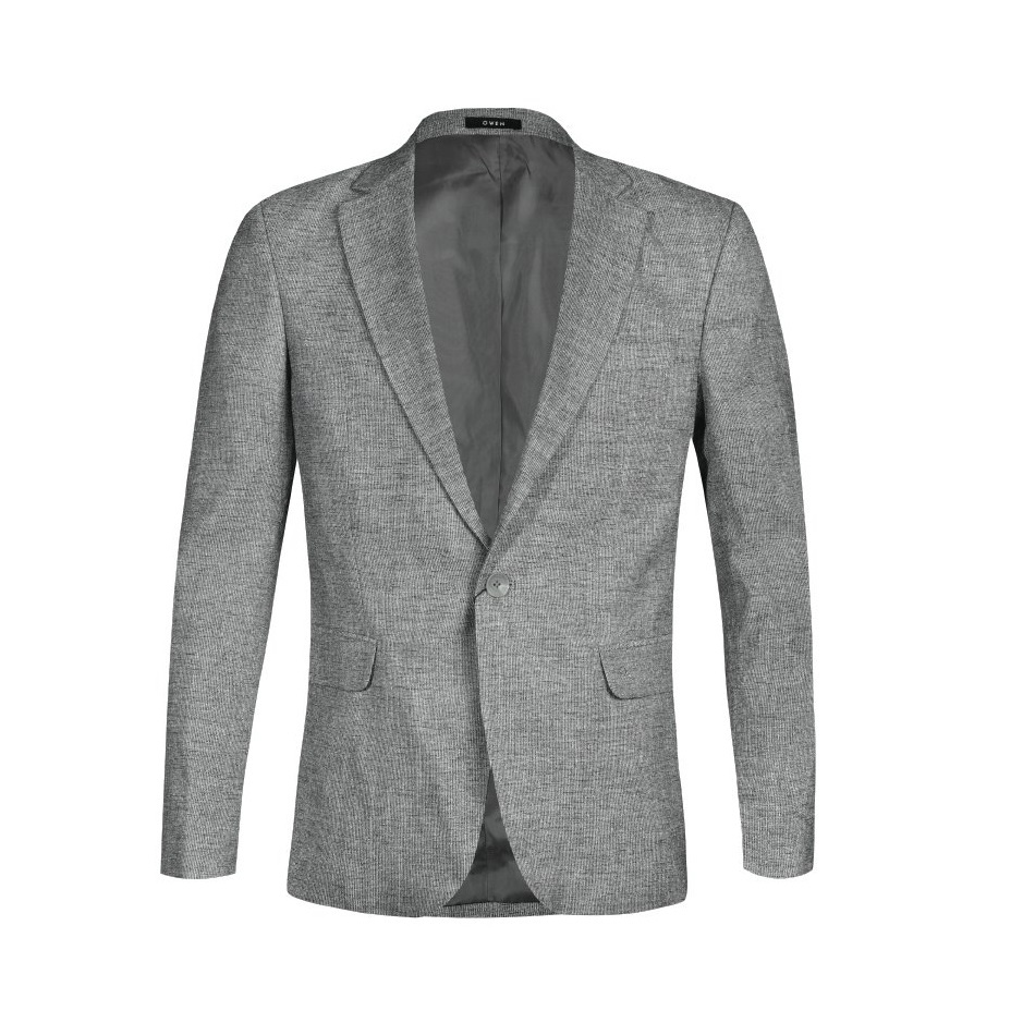 Áo Blazer Nam Owen BL210002 Áo Khoác Vest Công Sở Màu Xám Kẻ Chất Vải Gỗ Namu Mỏng Hàn Quốc Cao Cấp Dáng Regular Fit