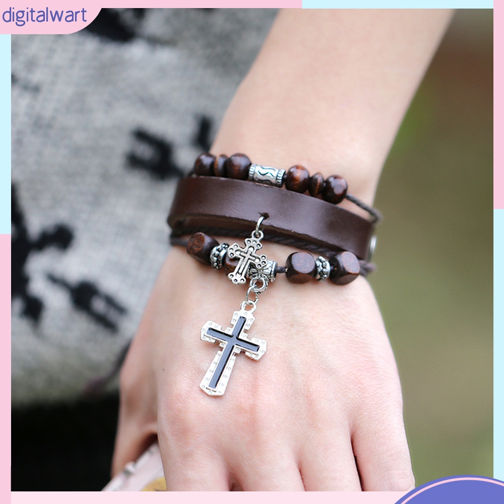 Vòng Đeo Tay Giả Da Nhiều Lớp Kiểu Dáng Vintage Thời Trang Cá Tính