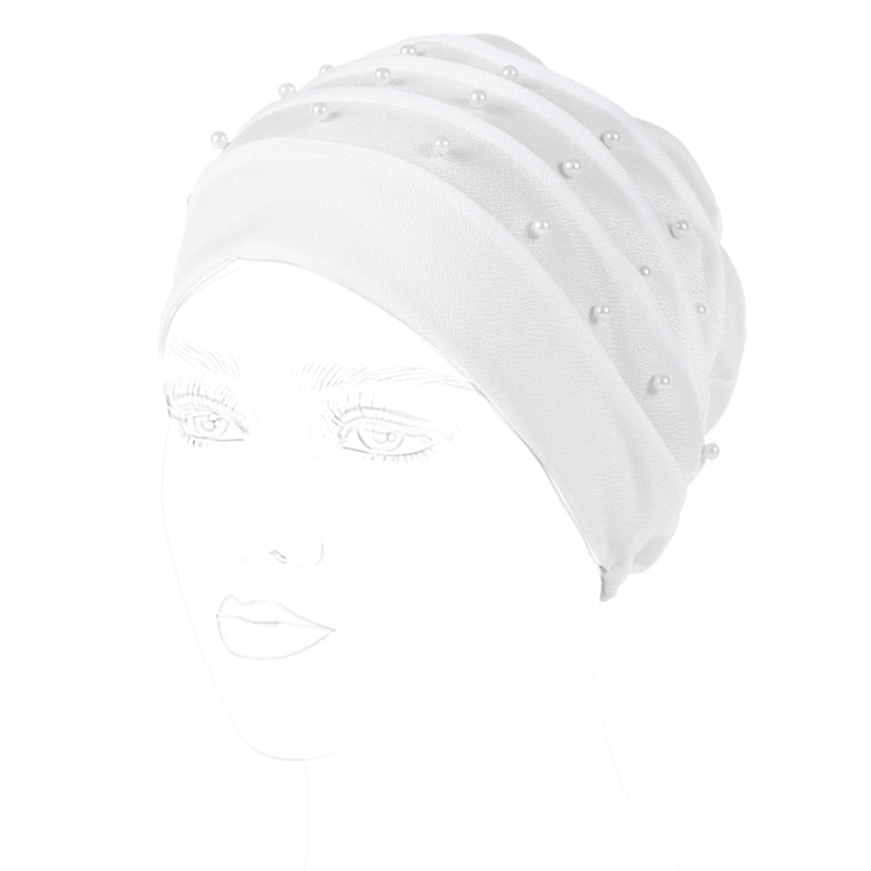 Mũ Turban Trùm Đầu Màu Trơn Đính Hạt Sang Trọng Cho Phụ Nữ Hồi Giáo
