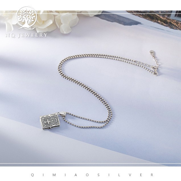 Charm bạc mặt dây chuyền sách kinh thánh bạc - NQ Jewelry