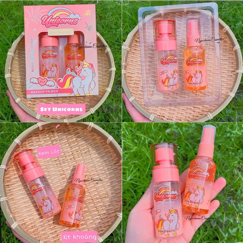 BỘ ĐÔI KEM LÓT VÀ XỊT KHOÁNG UNICORN KISSBEAUTY | BigBuy360 - bigbuy360.vn