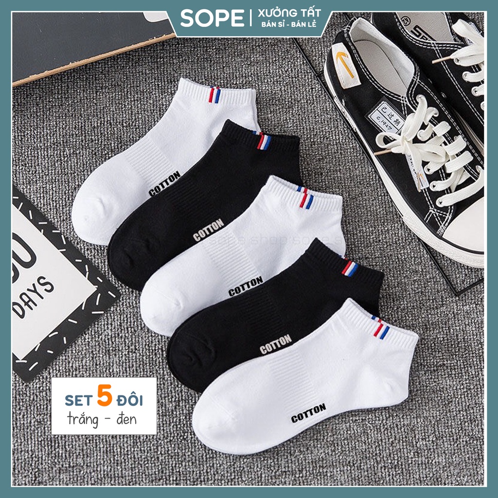 Tất vớ nam cổ ngắn chất liệu vải dày, thoáng khí co giãn bốn chiều - Sope Shop