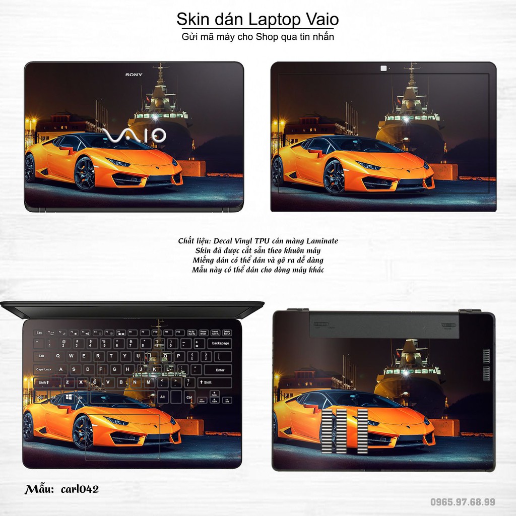 Skin dán Laptop Sony Vaio in hình xe hơi _nhiều mẫu 2 (inbox mã máy cho Shop)