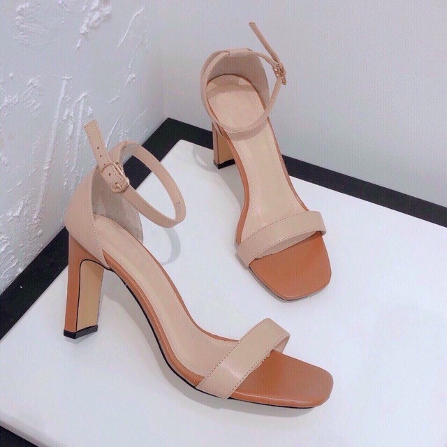 Giày gót vuong da mềm hàng vnxk