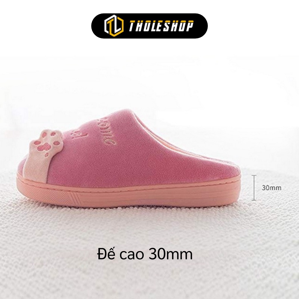 [SGD] Dép Bông Đi Trong Nhà - Dép Lông Bít Mũi Unisex Giữ Ấm Chân, Quai Hình Mèo Cute 7779