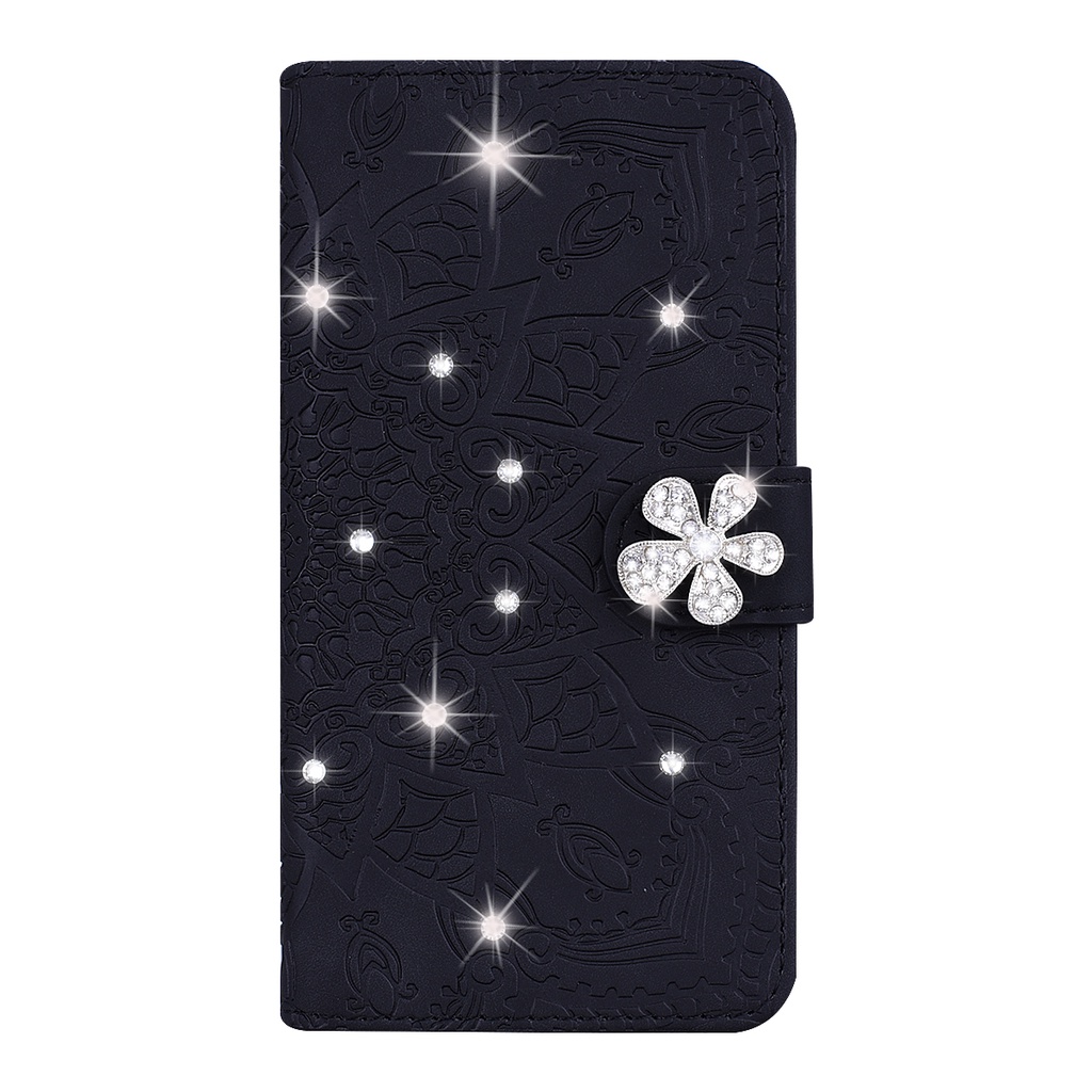 Vỏ Bao Da Điện Thoại Nắp Lật Kèm Ngăn Đựng Thẻ Đính Kim Cương Cho iPhone 6S Plus 7 Plus 8 Plus X XR XS MAX