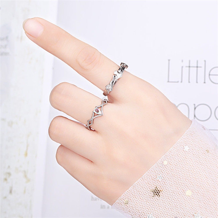 Nhẫn Bạc 925 Kiểu Công Chúa Và Hiệp Sĩ Dành Cho Cặp Đôi