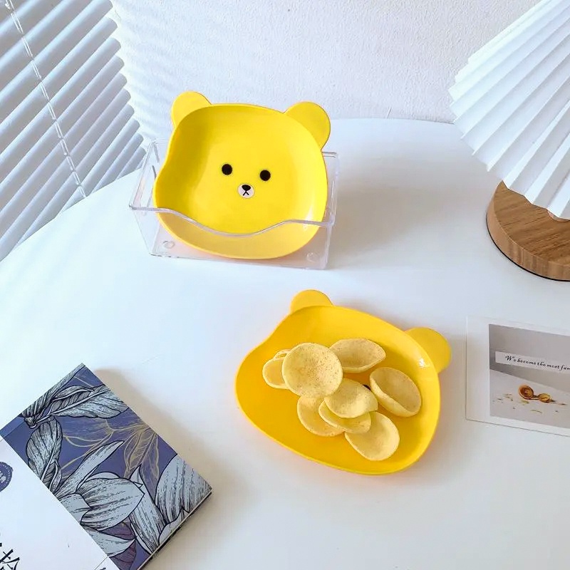 Khay đựng đồ ăn vặt hình gấu hoạt hình dễ thương sắp xếp gọn gàng cho nhà bếp