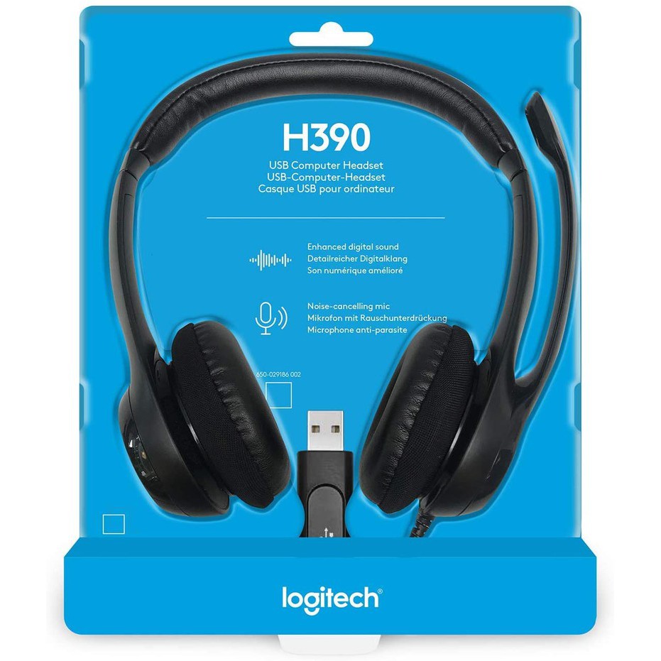 [Hàng Chính Hãng] Tai Nghe Có Dây Chụp Tai Có Micro Đàm Thoại Tiện Lợi Logitech H390