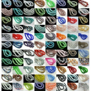 6mm 50Pcs Glass Beads Crystal Faceted Beads Rondelle Spacer Bead Loose Beads DIY Jewelry Making