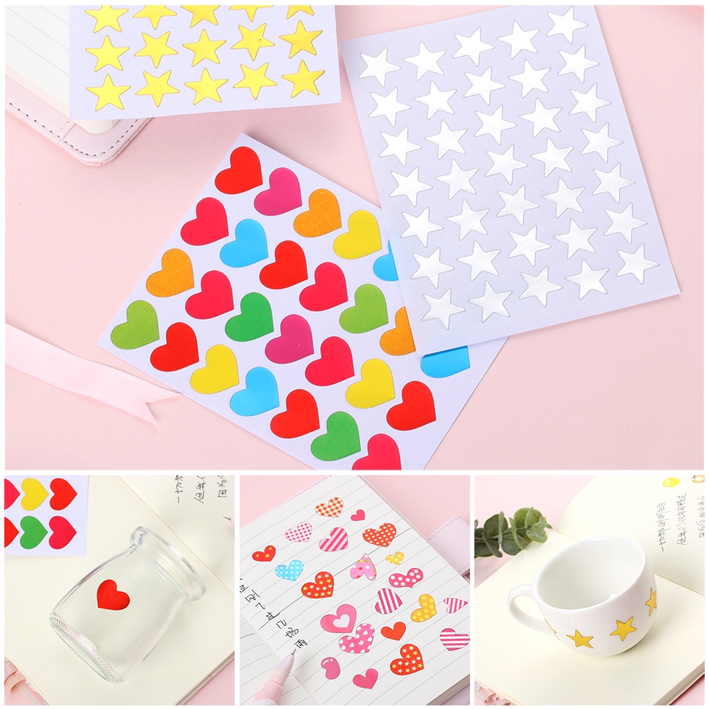Set 10 tờ sticker dán trang trí hình ngôi sao năm cánh