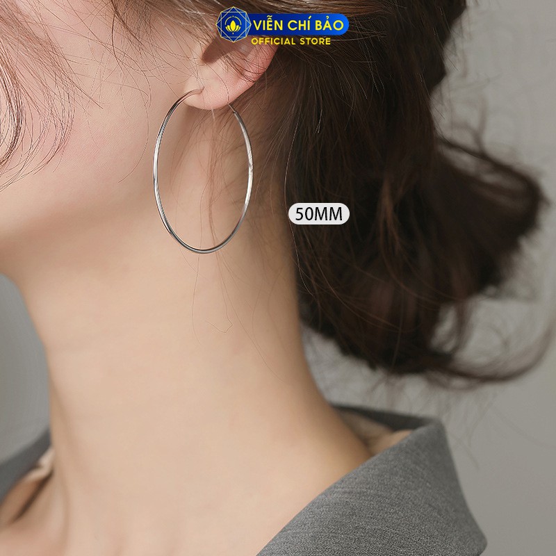Bông tai bạc nữ Basic chất liệu bạc 925 thời trang phụ kiện trang sức nữ thương hiệu Viễn Chí Bảo B000048