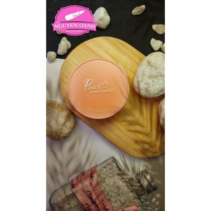 PHẤN NƯỚC TRANG ĐIỂM BLACK ROUGE PEACH COVER VELVET CUSHION HƯƠNG ĐÀO SPF50 CHÍNH HÃNG - 8914