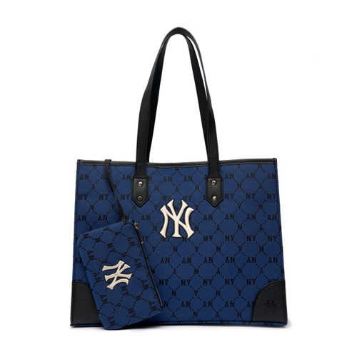 Túi Xách MLB Monogram Diamond Jacquard Shopper Bag 3AORL021N-50BLD Xanh Blue - Inbox shop trước khi đặt hàng