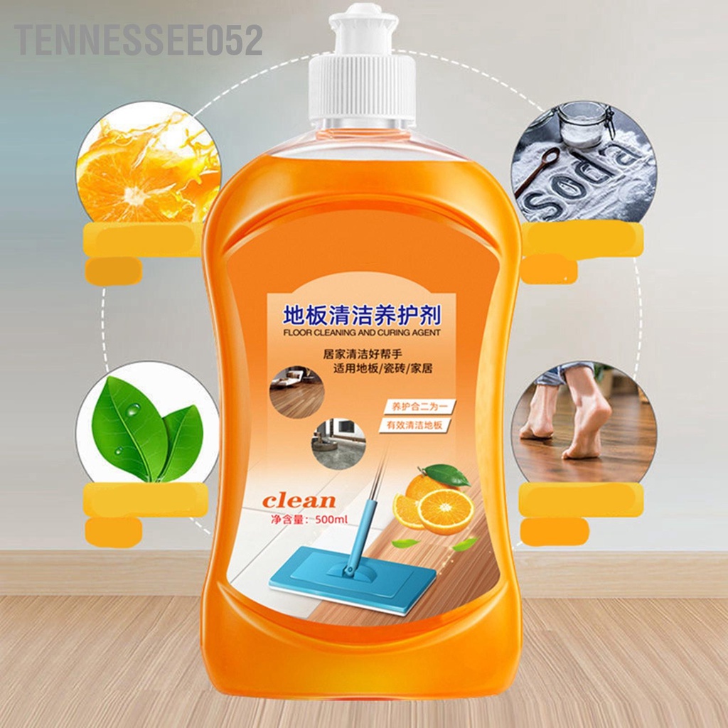 Tennessee052 Nước lau sàn 500ml Loại bỏ vết bẩn mạnh Làm sáng mùi thơm Ngói Chất lỏng làm sạch gỗ