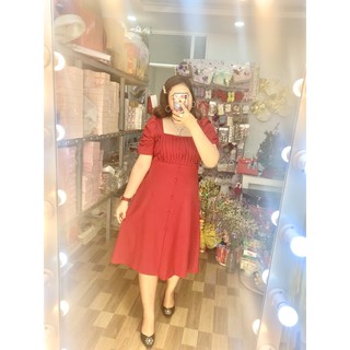 Đầm thiết kế xếp ly nút bọc 60-90kg