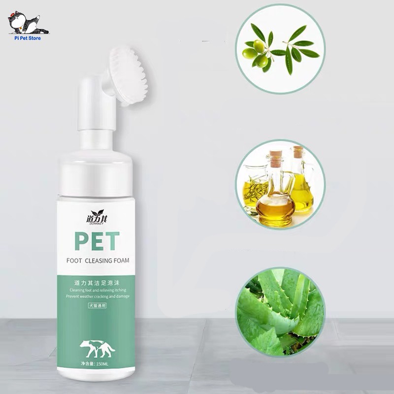 Bọt Rửa Bàn Chân cho Chó - Dụng Cụ Làm Sạch Chân Chó Mèo - Vệ Sinh cho Chó, Mèo 150ml - Pi Pet Store