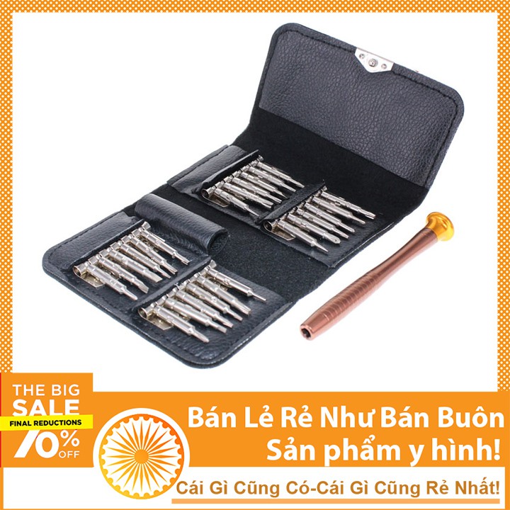 Bộ Tua Vít Ví Da Sữa Chữa Điện Thoại, Đồ Điện Tử 25 Đầu Từ Tính Đa Chức Năng