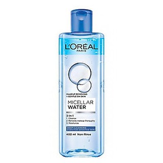 Nước tẩy trang Loreal paris 3 in 1 micellar water 400ml Deep Cleansing màu xanh đậm cho da dầu mụn