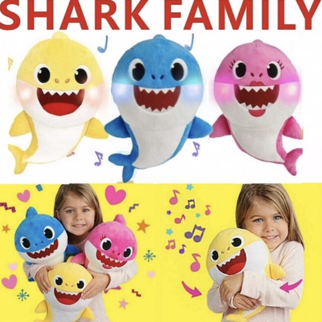 [Mã LIFEXANH03 giảm 10% đơn 500K] Gấu Bông Cho Bé Cá Mập Baby Shark Thú Nhồi Bông Kết Hợp Đèn + Nhạc… Đáng Yêu Cho Bé!