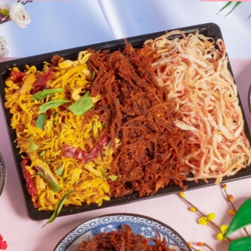 MIX 3 LOẠI KHÔ THỊT : MỰC/ BÒ / GÀ/ SIÊU HẤP DẪN