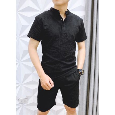 Bộ đũi nam cổ tàu ngắn tay l bộ quần áo nam cộc tay nam chất đũi đẹp -Hanhstyle | BigBuy360 - bigbuy360.vn