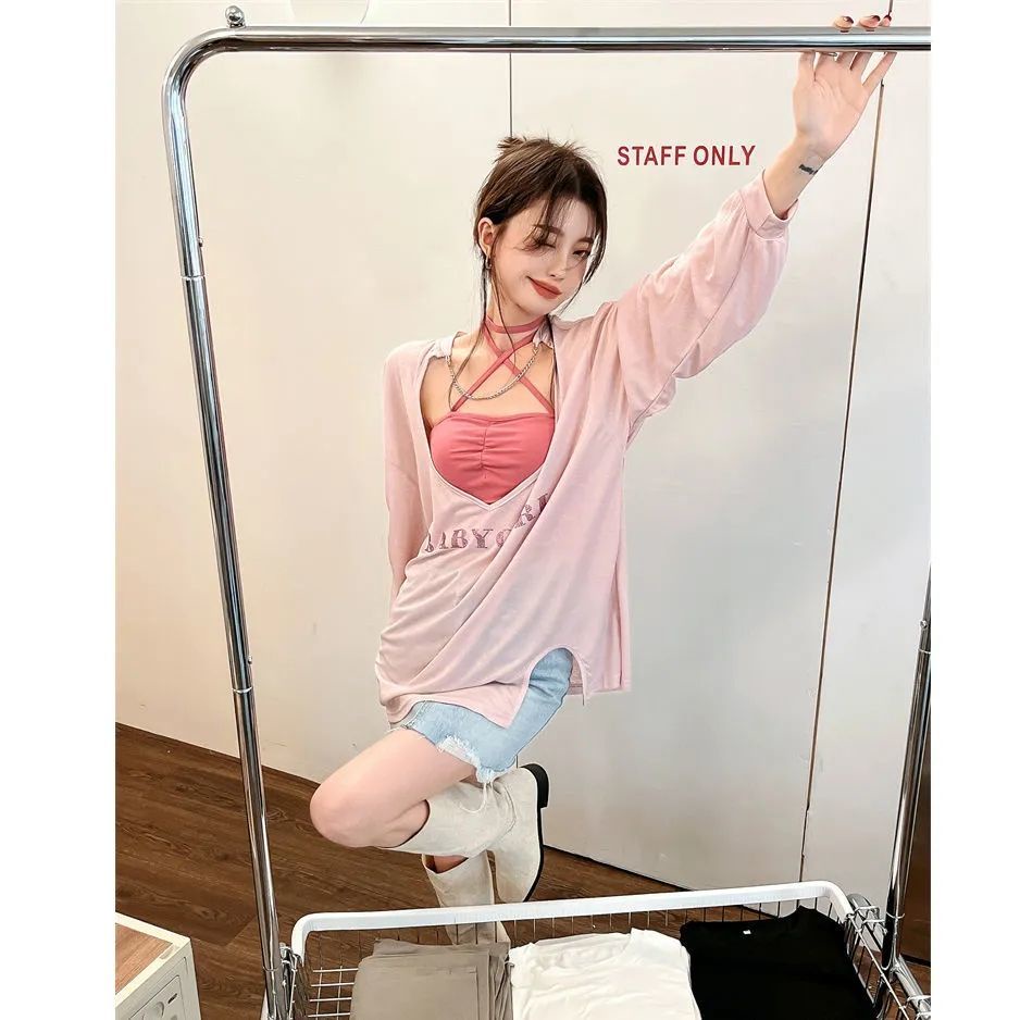 Jiashucheng Áo Thun Dài Tay Chống Nắng Điều Hòa Không Khí Thiết Kế Phong Cách Mới Kiểu Pháp Cho Nữ