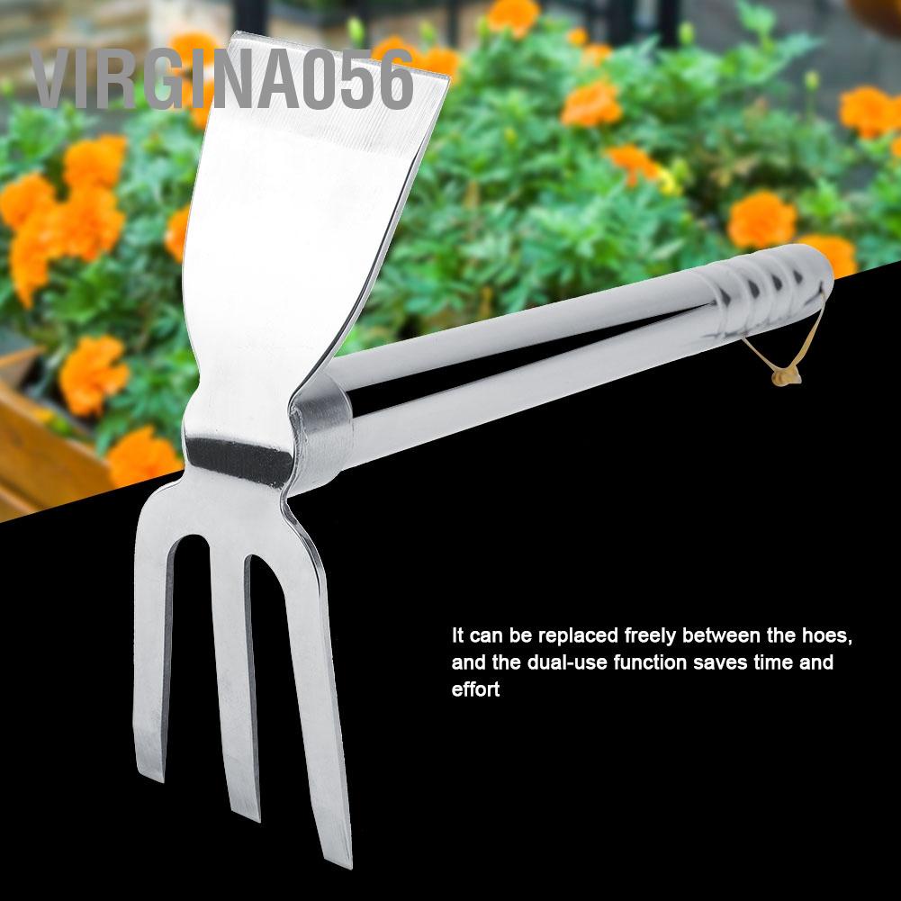 Virgina056 Steel Mini Rake Rubber Handle Short Claw Cultivator Garden Tool Outdoor