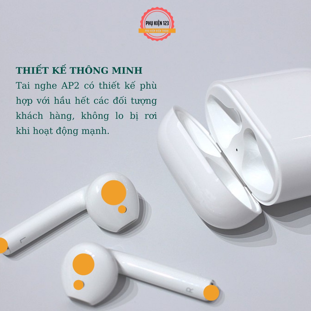 Tai nghe không dây Bluetooth  Ap2 Full chức năng đổi tên định vị âm thanh ấm bass mạnh-Phụ Kiện 123