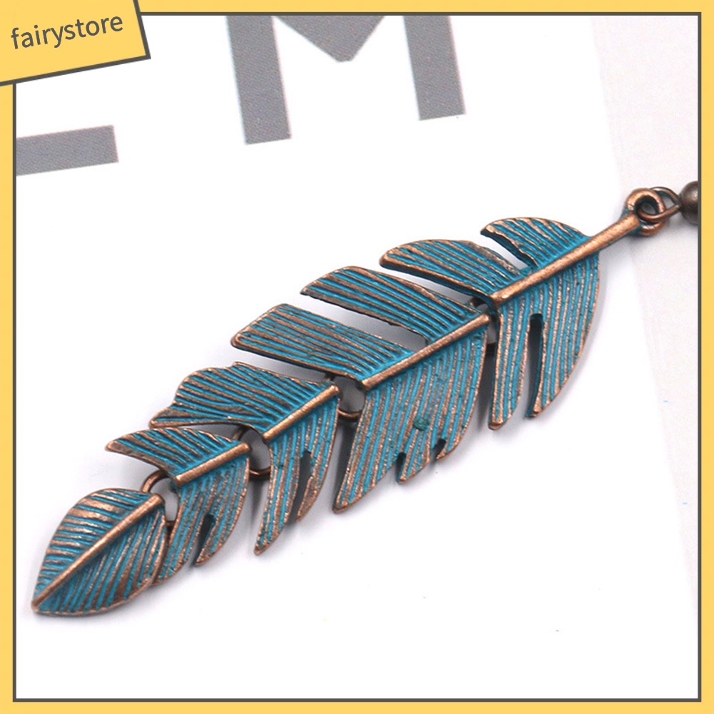 Bông Tai Dáng Dài Hình Chiếc Lá Phong Cách Bohemian Cho Nữ