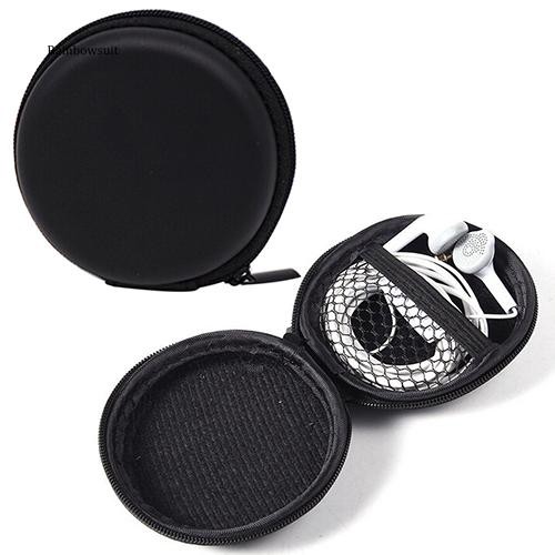Túi đựng tai nghe dây cáp dạng tròn đen bền