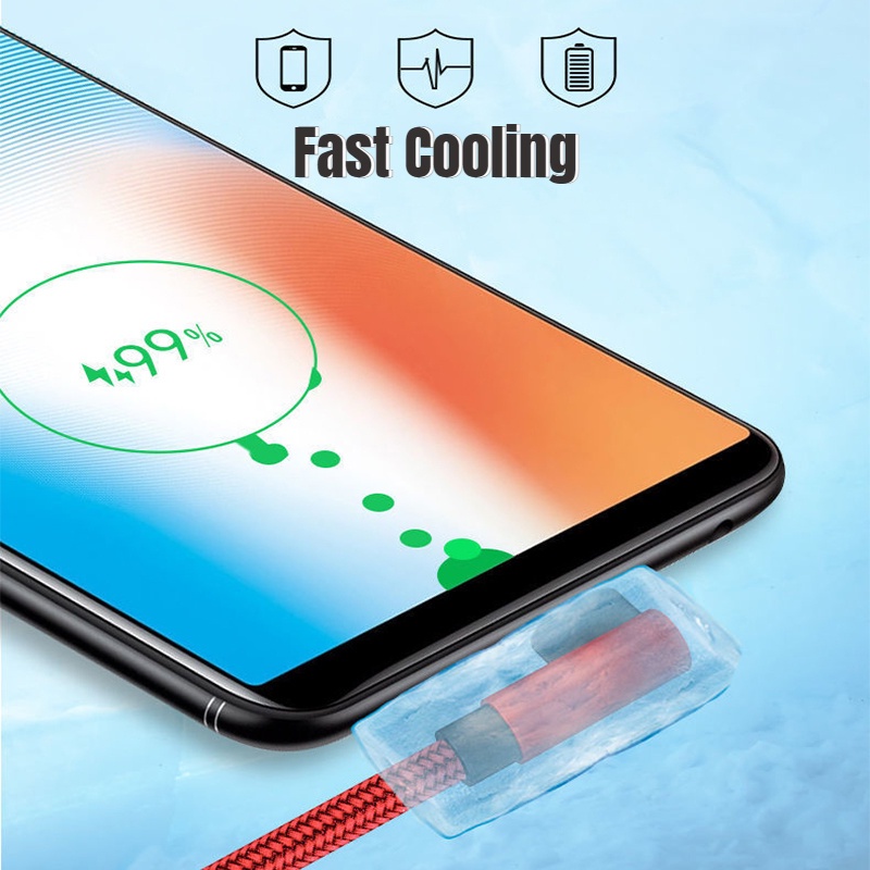 Cáp Sạc Nhanh/ Chuyển Đổi Dữ Liệu Type C/ 6A Thiết Kế Dây Bện Thông Dụng Cho Tất Cả Các Dòng Điện Thoại Thông Minh