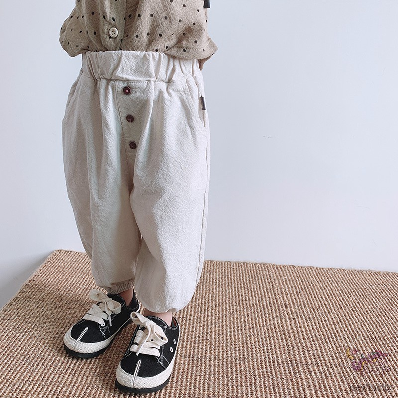 Quần Dài Vải Cotton Phong Cách Hàn Quốc Thời Trang Mùa Thu Cho Bé