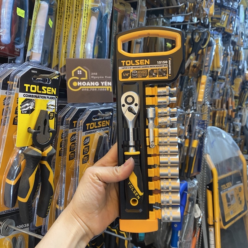 Bộ Đầu Típ Tự Động, Bộ khẩu 14 Món Tolsen 15150  - Bạc