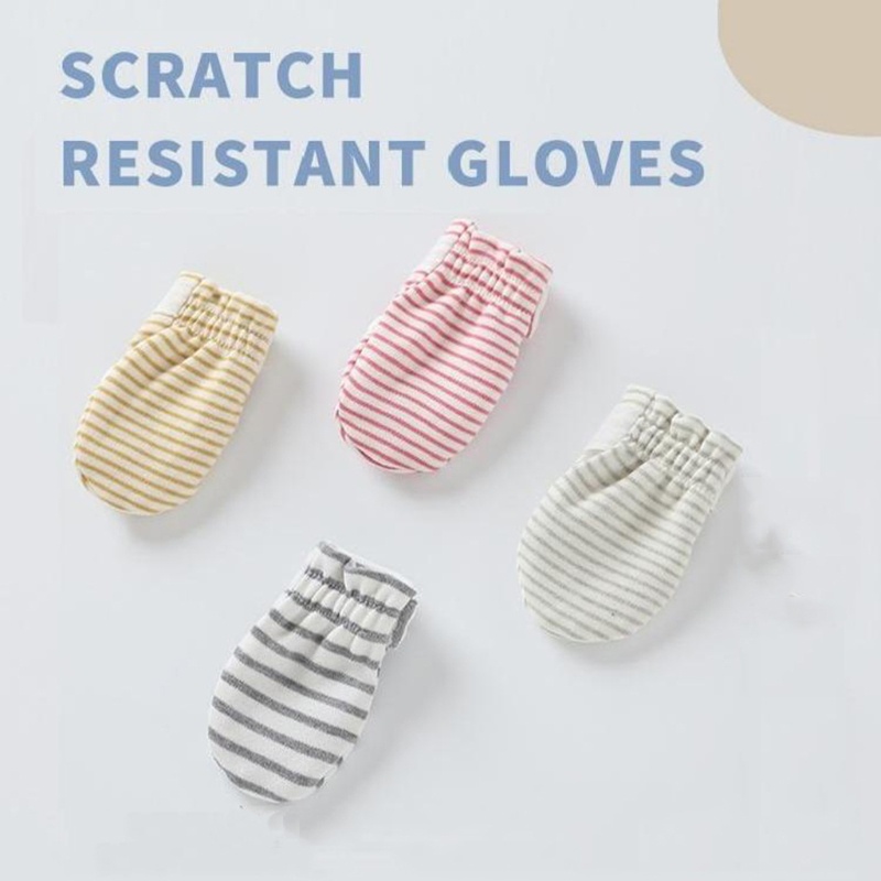 1 Đôi Găng Tay Cotton Mềm Mại Bảo Vệ Chống Xước Cho Bé Sơ Sinh