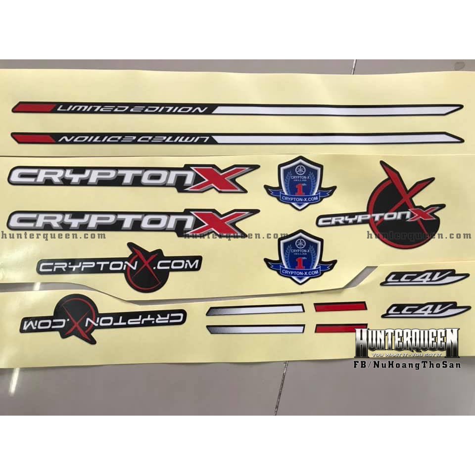 Tem in UV cao cấp. Exciter 135 đời 2006-2009. Cypton X đen đỏ. Decal tem xe ép nhiệt kích thước chuẩn. Chất lượng