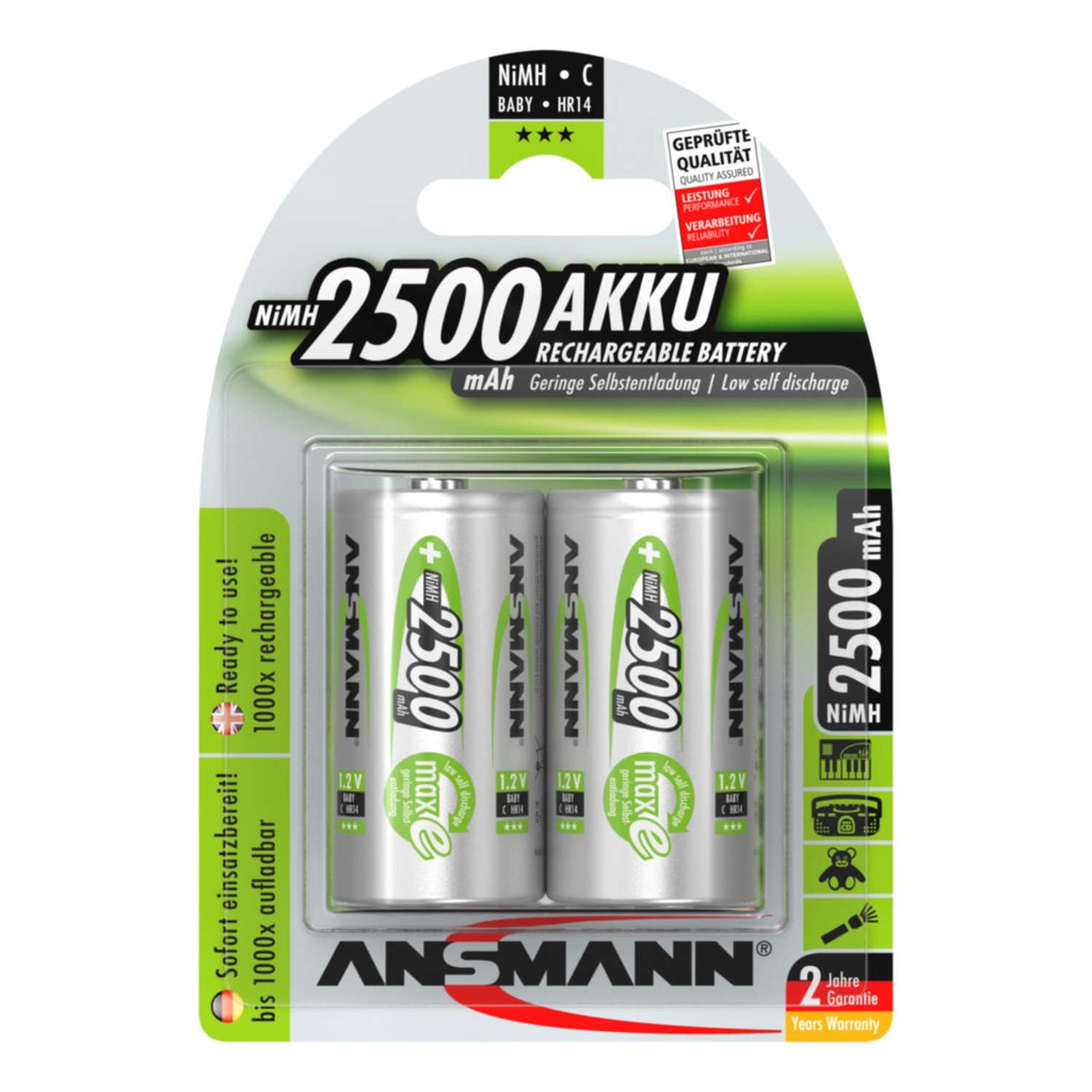 Pin sạc C-2500mAh Baby C Ansmann NiMH