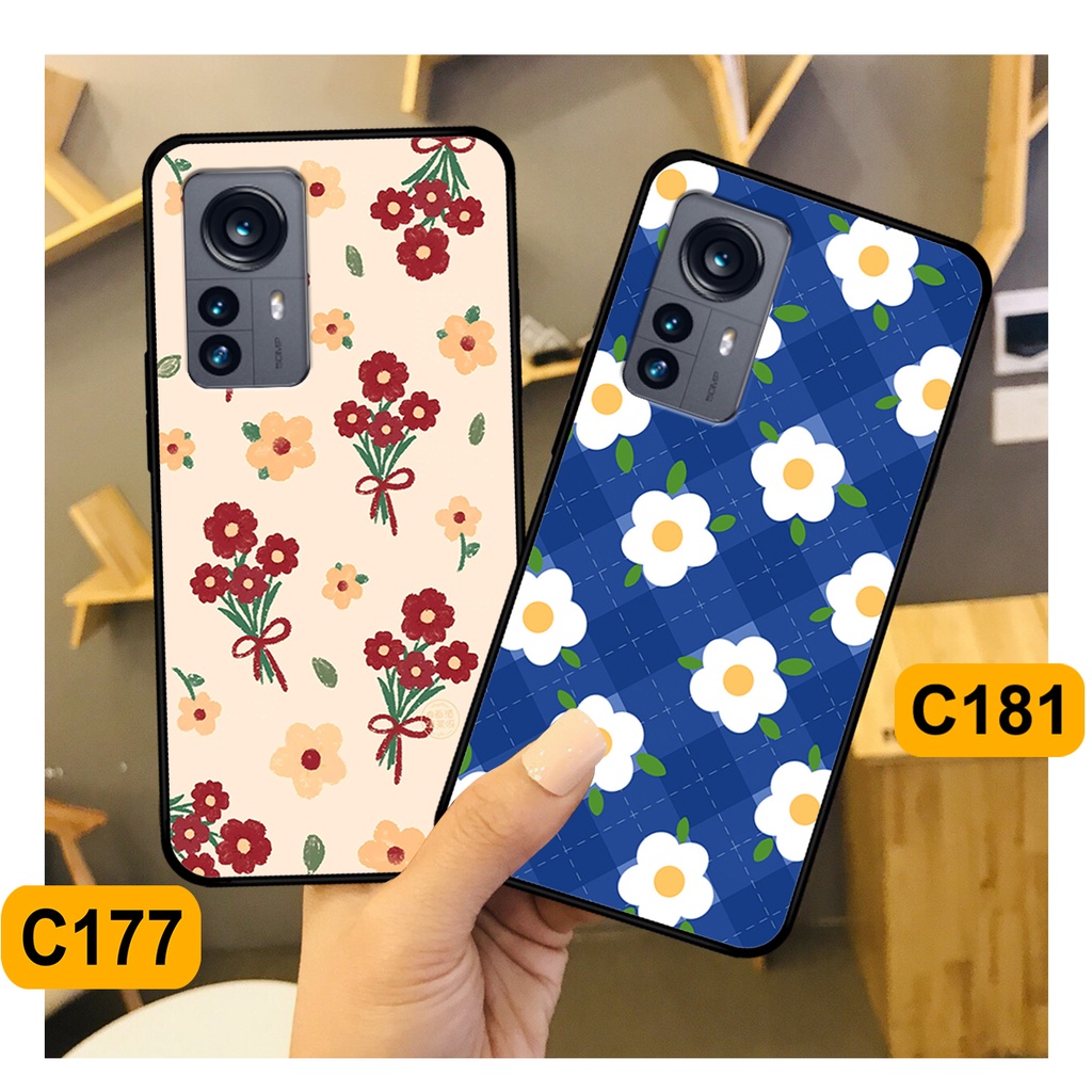 Ốp Xiaomi 12 / Xiaomi 12 Pro in hình hoa cỏ nhẹ nhàng,họa tiết caro xinh xắn.ốp lưng chống sốc