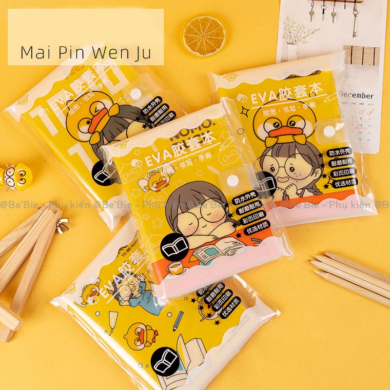 Sổ tay cúc bấm trong 96 trang in hình cô bé vịt, Sổ học sinh Nomo Duck BeBie - BP536