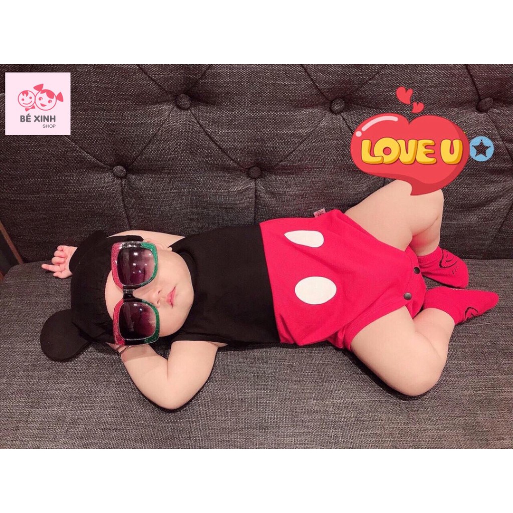 [Bao cưng] Body thú cho bé bodysuit sơ sinh áo liền quần khủng long cho bé body nón cho bé bộ doremon cho bé body mickey