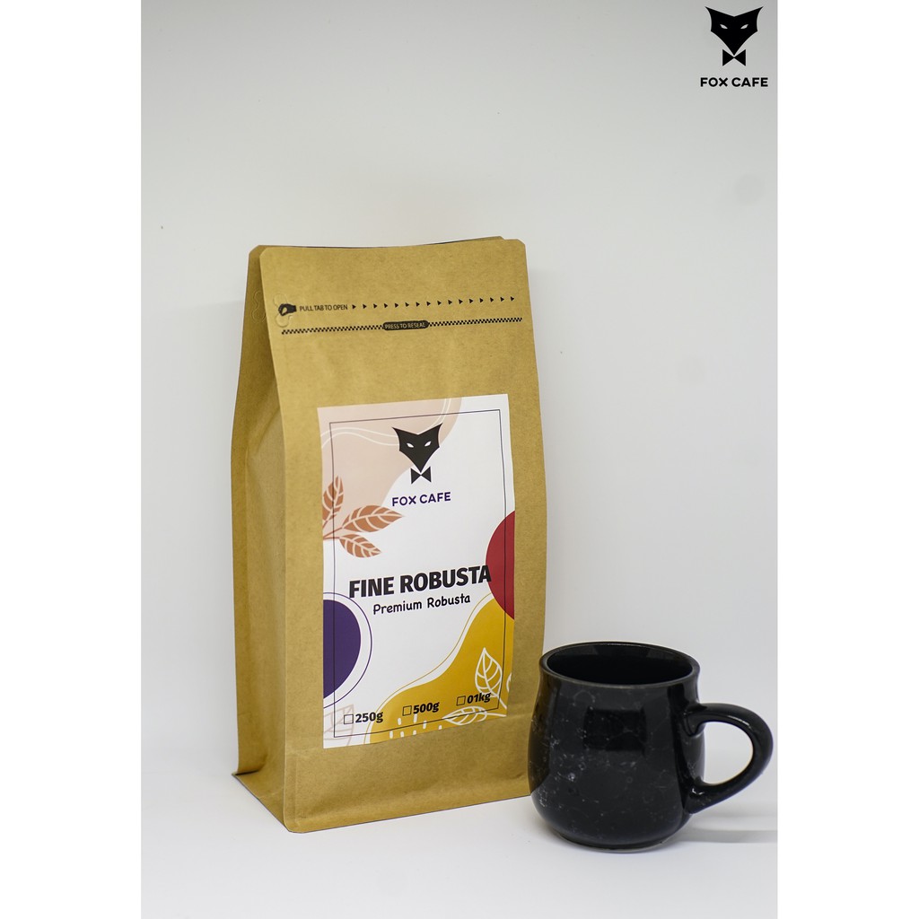 Cà phê FINE ROBUSTA FOX CAFE Cao Cấp 500g - CAFE ĐẶC SẢN phin hoặc Espresso, dùng làm quà tặng