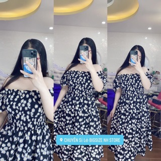 Đầm nhún ngực hoa cúc bigsize