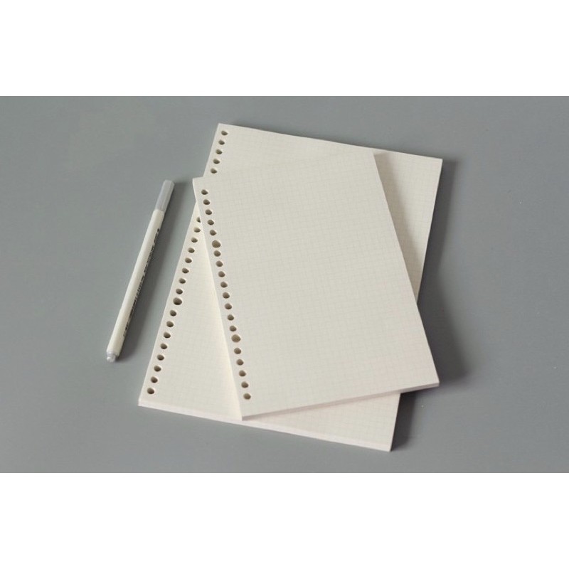 Ruột sổ 9 lỗ Basic B5 dày 100gsm - phụ kiện sổ planner, bullet journal - Ruột sổ còng dot grid line đen nâu giấy refill