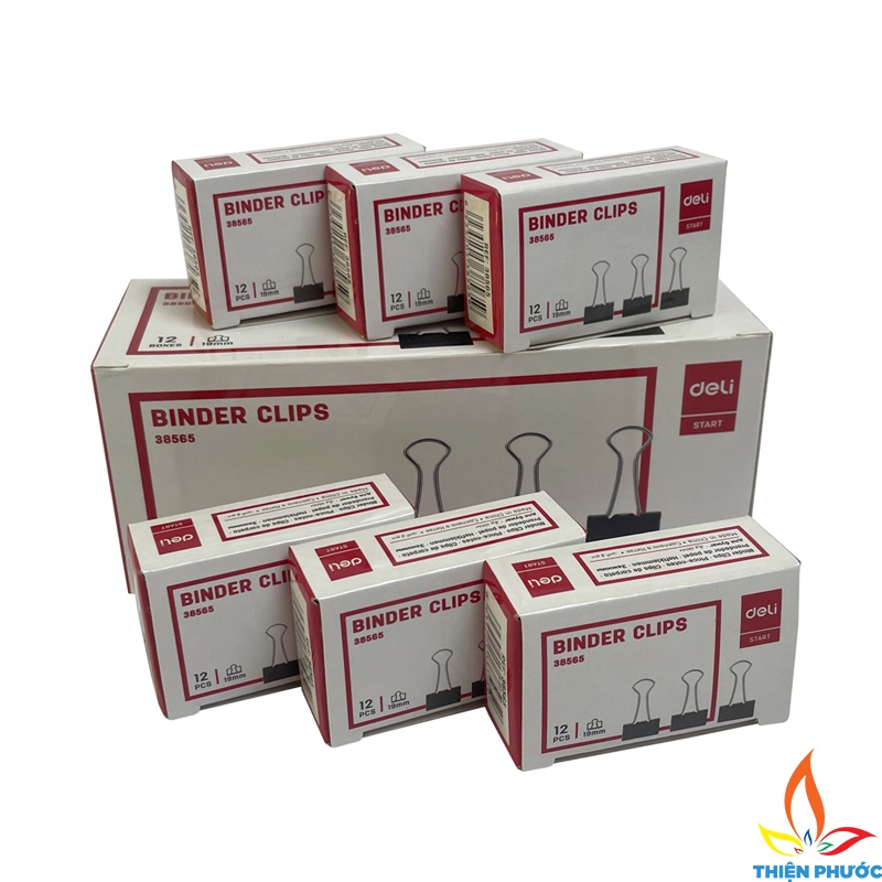 Kẹp bướm giấy Deli 32mm nhỏ mini nhiều kích cỡ để bàn