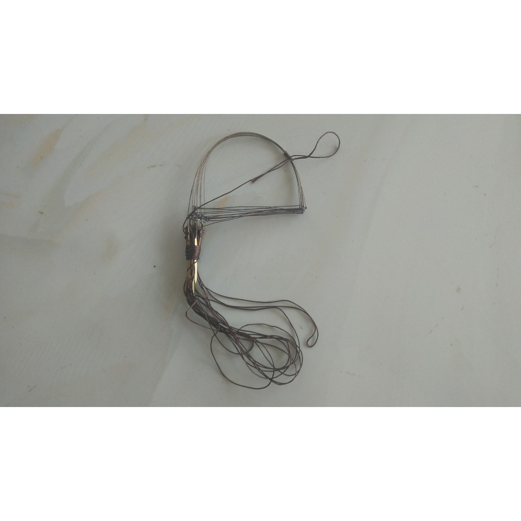 1 bộ giò bẫy cu gáy 10 chân đồng, cáp đồng, đã nhuộm tàng hình, mua về là sửa dụng